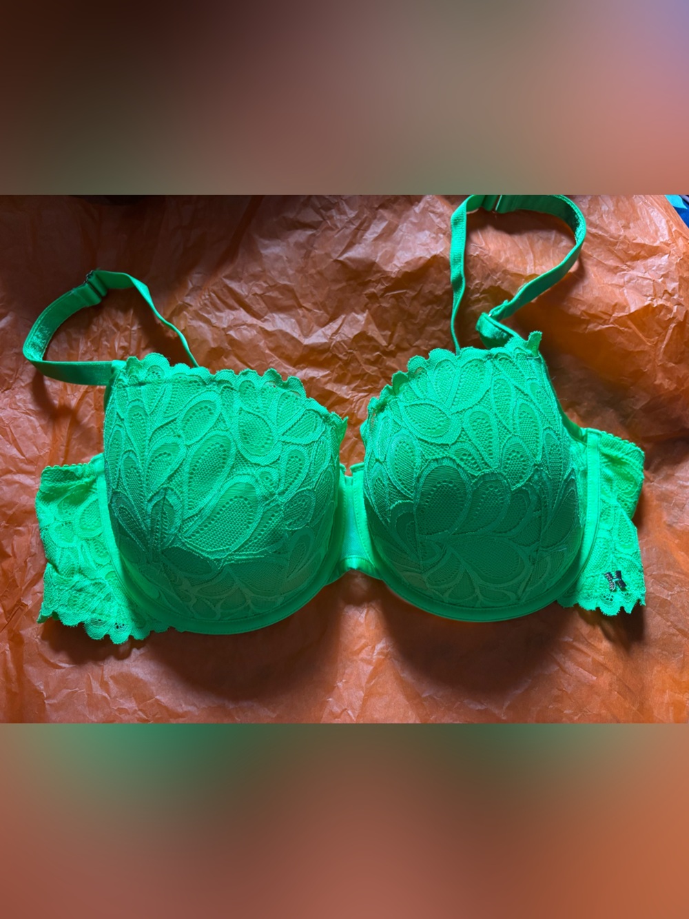 Savage X Fenty Emerald Green Lace Underwire Bra